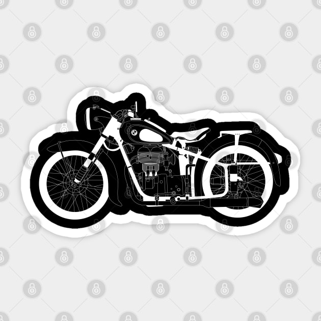 BMW R25 White Outline Sticker by kindacoolbutnotreally